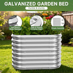 4 PCS Galvanized Raised Garden Bed Outdoor, Metal Garden Bed for Vegetables, Above Ground Garden Box for Flower, Steel Raised Beds for Gardening - 2FT