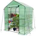 vounot walk in greenhouse with shelves, portable plastic, main product view