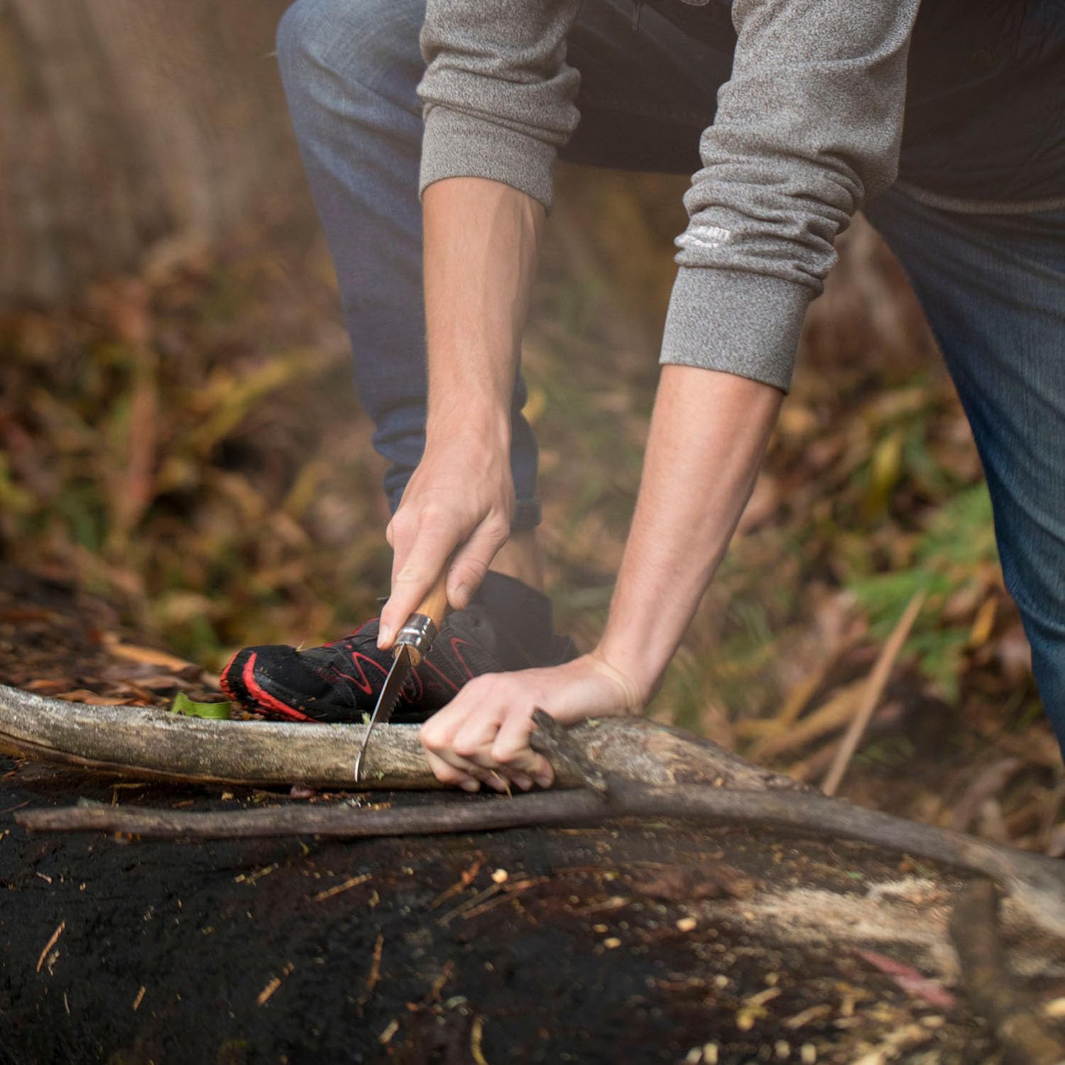 Opinel Folding Saw - Gardening and Camping Folding Carbon Steel Saw with Beechwood Handle