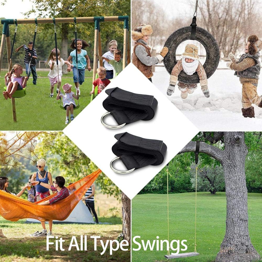 Tree Swing Hanging Kit, Tree Swing Straps, DIORES Hammock Straps With Loops Set Of 2 Holds 2100 Lbs With 2 Safe Lock Snap Hooks , Perfect For Tree Swing & Hammocks,Easy & Fast To Installation, 5 FT | Set Of 2 Holds 2100 Lbs With 2 Safe Lock Snap Hooks