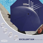Tempera Patio Market Outdoor Table Umbrella with Auto Tilt and Crank, Large Sun Umbrella with Sturdy Pole & Fade Resistant Canopy, Easy to Set