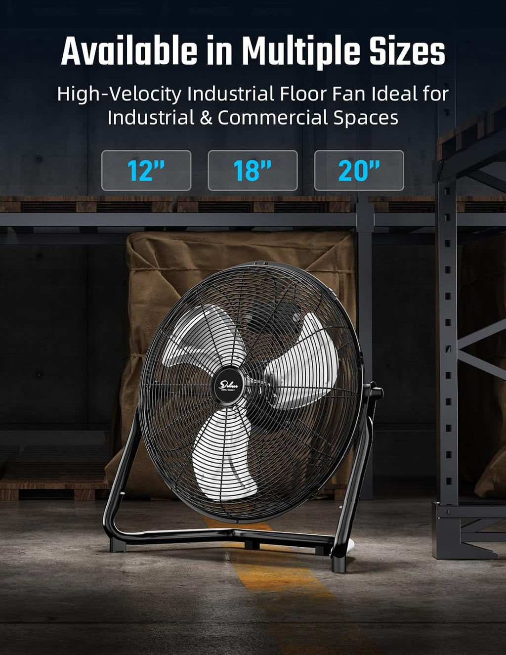 simple deluxe 12 inch 3-speed high velocity heavy on a desk or shelf