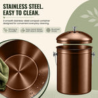 epica kitchen compost bin for kitchen countertops, 1.3, side view