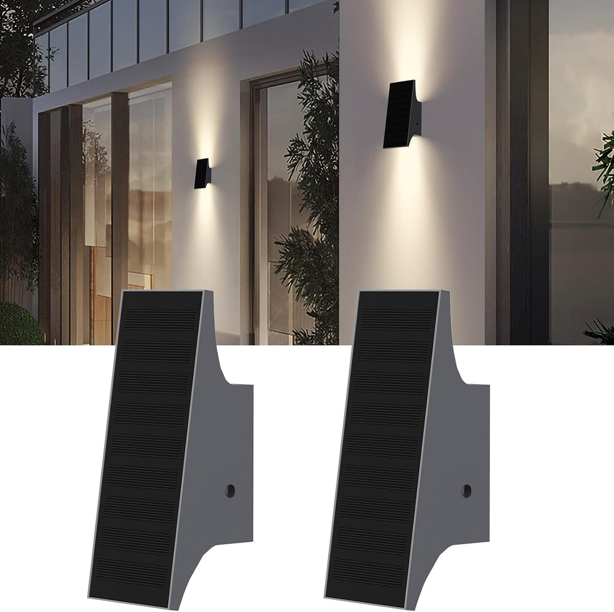 sottlot solar lights outdoor up and down, 2pack, main product view