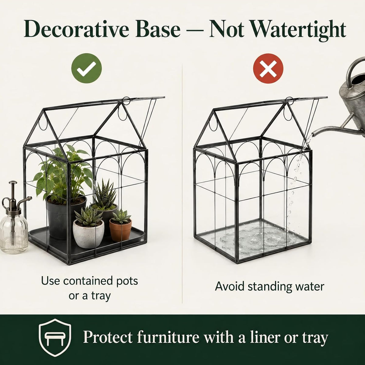 large tall plant greenhouse terrarium glass with lid, view 9