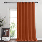 NICETOWN Blackout Room Divider Curtains for Sliding Glass Doors 102 Inches Long 1 Panel, Extra Wide Curtains for Doorway Patio Bedroom Living Room (Burnt Orange, 80Wx102L, 1 Panel)