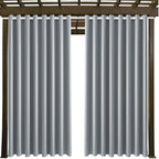 Waterproof Outdoor Curtain W105 x L95 - Grommet Top Sunlight Blocking Window Treatment Drapes Blackout Curtains for Home Bedroom Living Room Outdoor Patio Porch Pergola Cabana Gazebo (Light Gray)