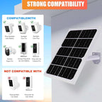 Solar Panel for Security Camera 2 in 1 Port 10W Ring Camera Solar Charger Compatible with Ring Spotlight & Stick Up Outdoor Cam Battery, IP65 Waterproof &16.4ft Long Cable with USB-C/DC Ports