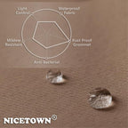 NICETOWN Outdoor Curtain for Patio Waterproof, Thermal Insulated Top and Bottom Grommets Blackout Indoor Outdoor Drape, Windproof and Keep Privacy for Pergola (1 Panel, W52 x L95 inch, Tan-Khaki)