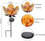 Solar Lights Outdoor Garden Decor,LED Lotus Flower Lamp, Metal Tulip Solar Lawn Lamp for Courtyard Decoration, Garden Gifts for Women