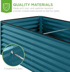 Best Choice Products 8x4x2ft Outdoor Metal Raised Garden Bed, Deep Root Planter Box for Vegetables, Herbs & Flowers, 478-Gallon Capacity, 100% Non Toxic Materials - Peacock Blue