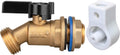 RBS005T LF Brass Rain Barrel Spigot (½” NPS, LF Compliant, Quarter Turn Ball Valve with Plastic Wrench/Nut Holder and Option to Install on Closed Top Barrel with Bung Hole)