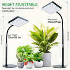 2026 Tabletop Grow Lights for Indoor Plants, Seed Starting, Bonsai, 4/8/12/16/20H Timer, 25 Watt Power Draw, Bright Enough Like A Small Sun, Daisy Chain Function, 16"-24" Height Adjustable
