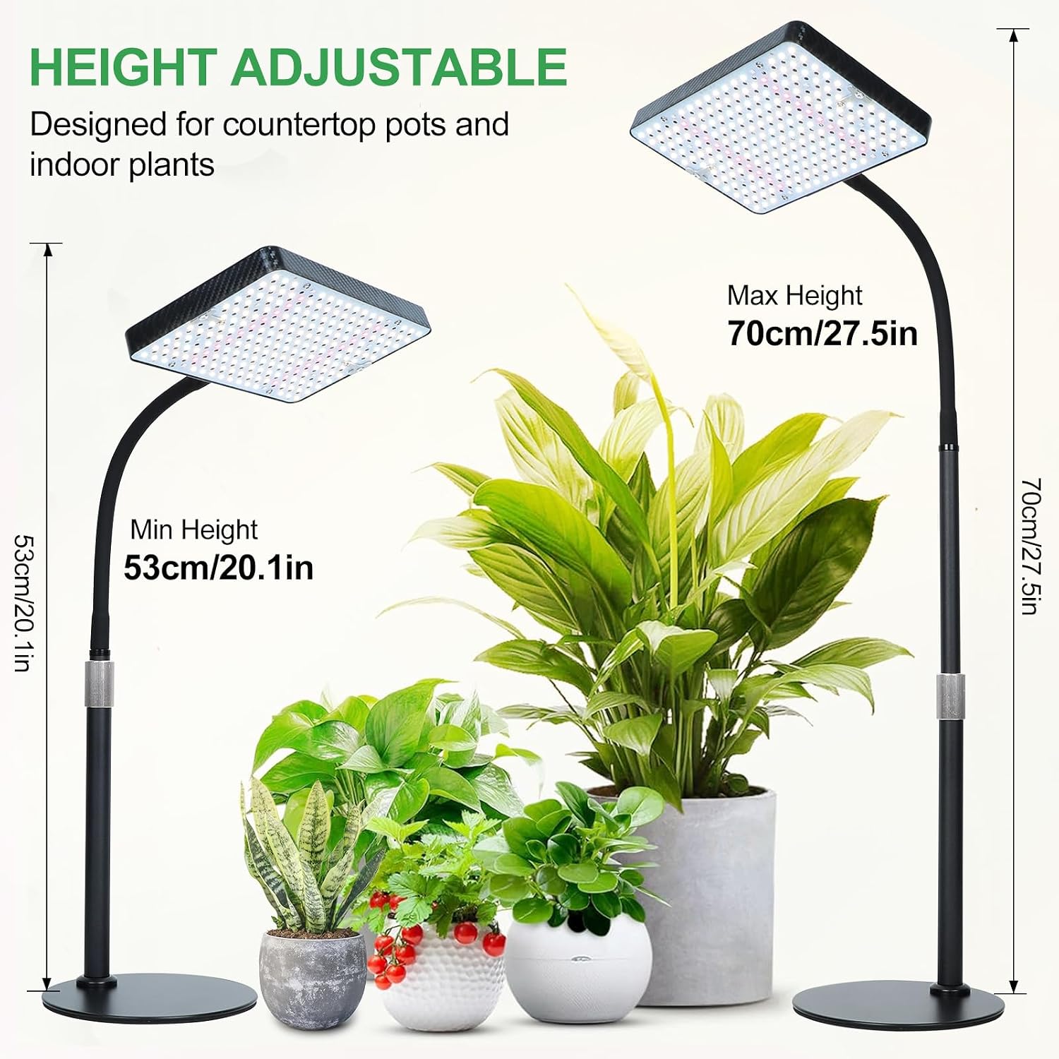 2026 Tabletop Grow Lights for Indoor Plants, Seed Starting, Bonsai, 4/8/12/16/20H Timer, 25 Watt Power Draw, Bright Enough Like A Small Sun, Daisy Chain Function, 16"-24" Height Adjustable