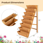 Giantex 8-Tier Wooden Vertical Raised Garden Bed Set of 2, Freestanding Plant Stand with Legs for Herbs Vegetables Fruits, Indoor Outdoor Tiered Wood Planter Box Flower Rack for Patio, Balcony & Yard