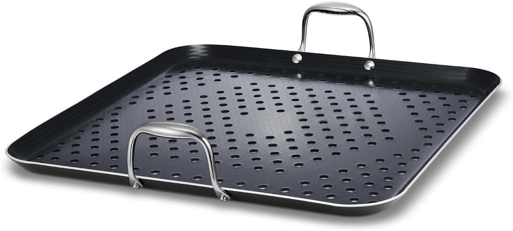 HexClad 16" Hybrid Nonstick BBQ Grill Topper, Dishwasher-Friendly, BBQ and Oven-Safe Up to 900°F