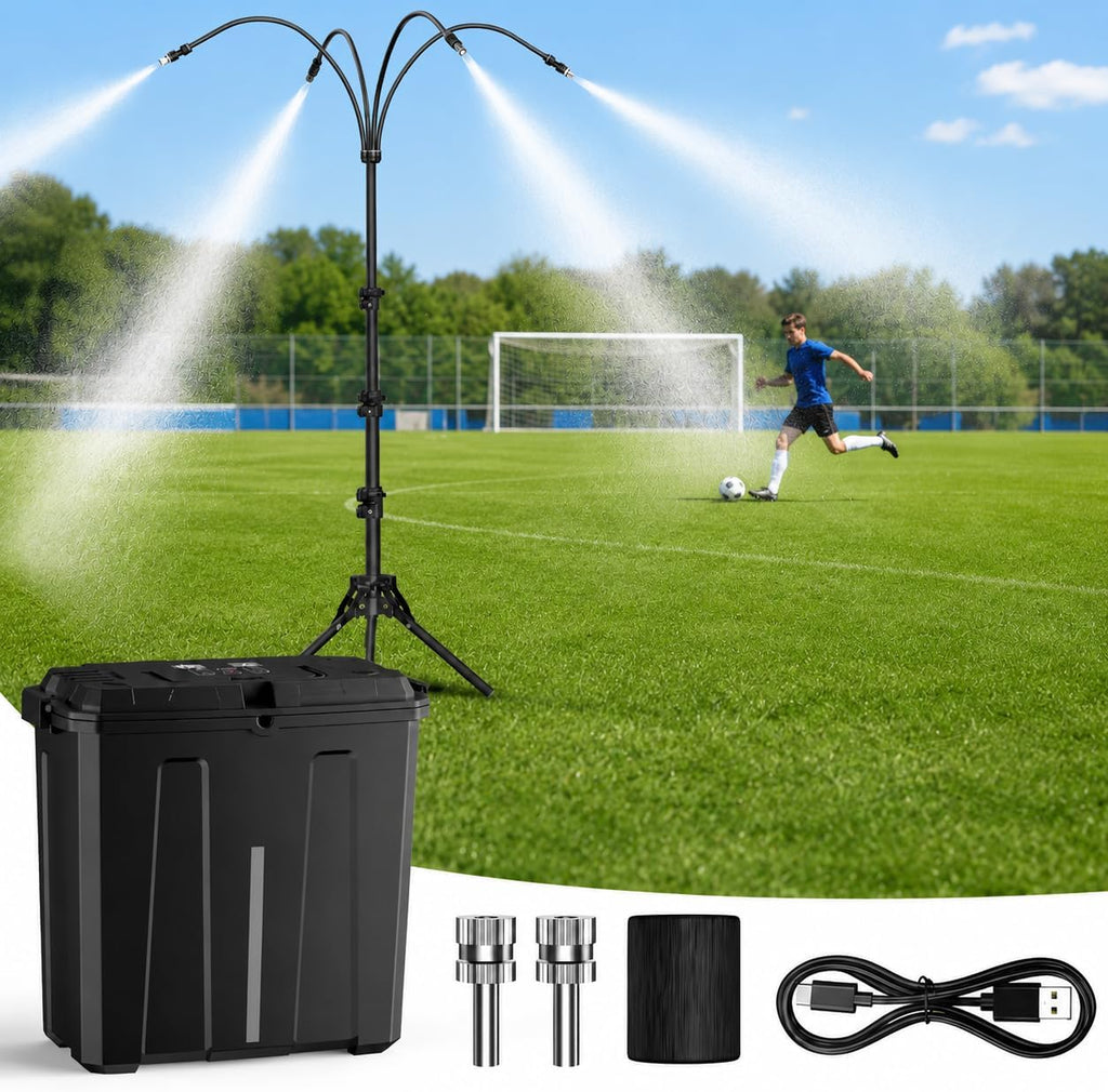 ausic portable misting system with stand, water cooling, main product view