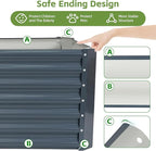 4x2x2ft Raised Garden Bed - Galvanized Deep Root Planter Boxes Outdoor with Wing Nuts and Safety Edges for Gardening Vegetables, Flowers, Herbs, Succulents - Gray