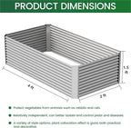 FRIZIONE 3pcs Tall 4x2x1.5ft Galvanized Raised Garden Bed Outdoor,Steel Garden Bed for Vegetables,Above Ground Garden Box for Flower,Metal Raised Beds for Gardening