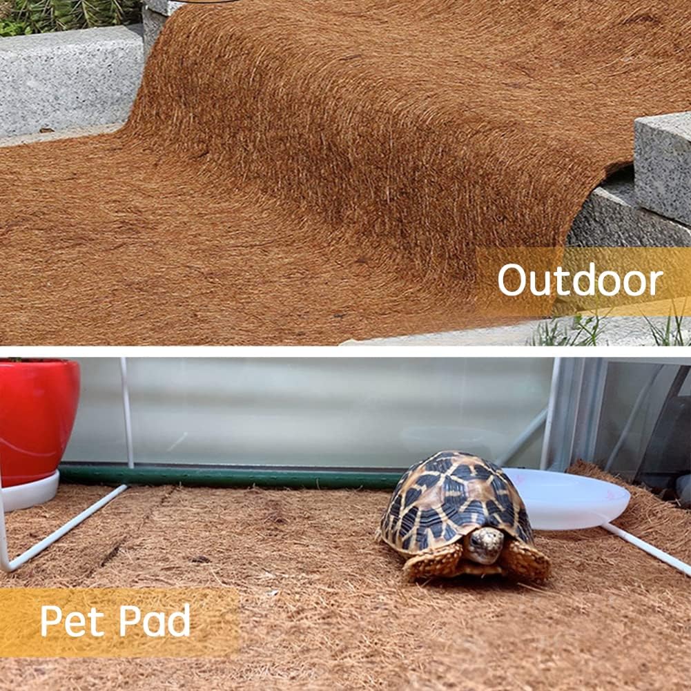 Coconut Fiber Mat, Yarrdfir 24 x 160 inch Natural Coconut Liners for planters Flower Basket, Natural Coconut Fiber mat, Garden Decoration, Animal pet pad, Reptile Carpet, Snow Mat (24 x 160)
