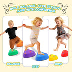 Balance Stepping Stones for Kids – 6PCS Heart-Shaped Sensory Stepping Stones with Non-Slip Textures, Balance Stones for Ages 3-12