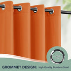 Outdoor Curtains for Patio Waterproof - 6 Panels Privacy Weatherproof Outside Curtains with Grommets for Pergola, Gazebo, Porch, Cabana, Balcony, 54 x 108 Inch, Mecca Orange