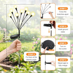 ALSO GO Solar Lights Outdoor, 6 Pack 48 LEDs Firefly Lights, Waterproof Solar Garden Light for Yard Patio Pathway Outdoor Decoration, Gardening Gifts for Women Christmas Decor