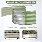 Galvanized Raised Garden Bed Outdoor- Raised Beds for Gardening| Metal Planter Box, Steel Raised Garden Bed Kit with Safety Edging and Gloves for Vegetables, Flower, Herbs (4x2x1FT, Green)