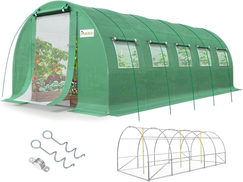 king bird premium 25x10x6.6ft greenhouse for outdoors, large, main product view