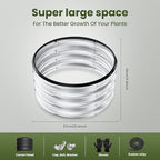 ZXZYHFTY Round Galvanized Raised Garden Bed kit,Silver Outdoor Garden Raised Planter Box, Round Large Metal Raised Garden Beds for Vegetable 2 * 2 * 1ft 3 Pcs