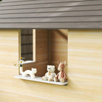 outsunny outdoor playhouse working door windows bench for, view 9