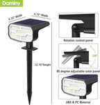 DAMINY Solar Spotlights Outdoor Waterproof IP65,2 CCT(Warm White & Cool White),4 Lighting Modes Solar spot Lights for Yard,Garden,Pathway,Landscape,Auto On/Off-2 Pack