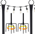 BIRDROCK HOME Poles for Outdoor String Lights - Weather Resistant, Durable, Easy to Install, Sturdy Pole for Garden, Patio & Backyard - Set of 2, 10ft, Black