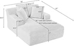 67 Inch Chaise Lounge Chair Indoor, Oversized Corduroy Upholstered Boneless Sofa Bed, Deep Seat Sleeper Couch Reading Chairs, Cloud Sofas Couches for Living Room, No Assembly Required (Pink)