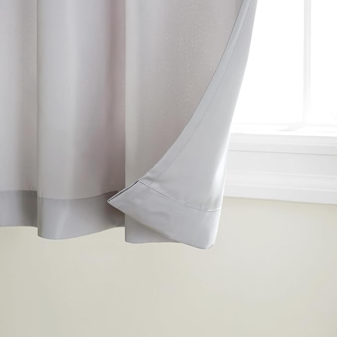 Town & Country Basics Cabana Solid Heavyweight Indoor Outdoor Curtains, Light Filtering Opacity with Grommet Top, Water Repellent, 2-Pack Set, 54"x144", Cloud Grey