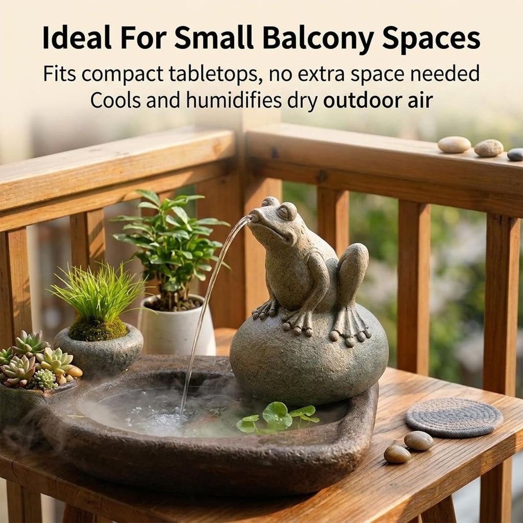 Garden Pond Spitters Statue Pond Water Feature Fish Pond Water Circulation Outlet Landscaping for Outdoor Patio Yard(Meditating Frog)