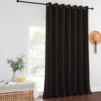 NICETOWN Blackout Patio Curtains 100 x 144 Inches Long for Sliding Door Extral Wide Blackout Curtain Panels Thermal Insulated Room Divider - Grommet Top, 100" W x 144" L, 1 Panel, Toffee Brown