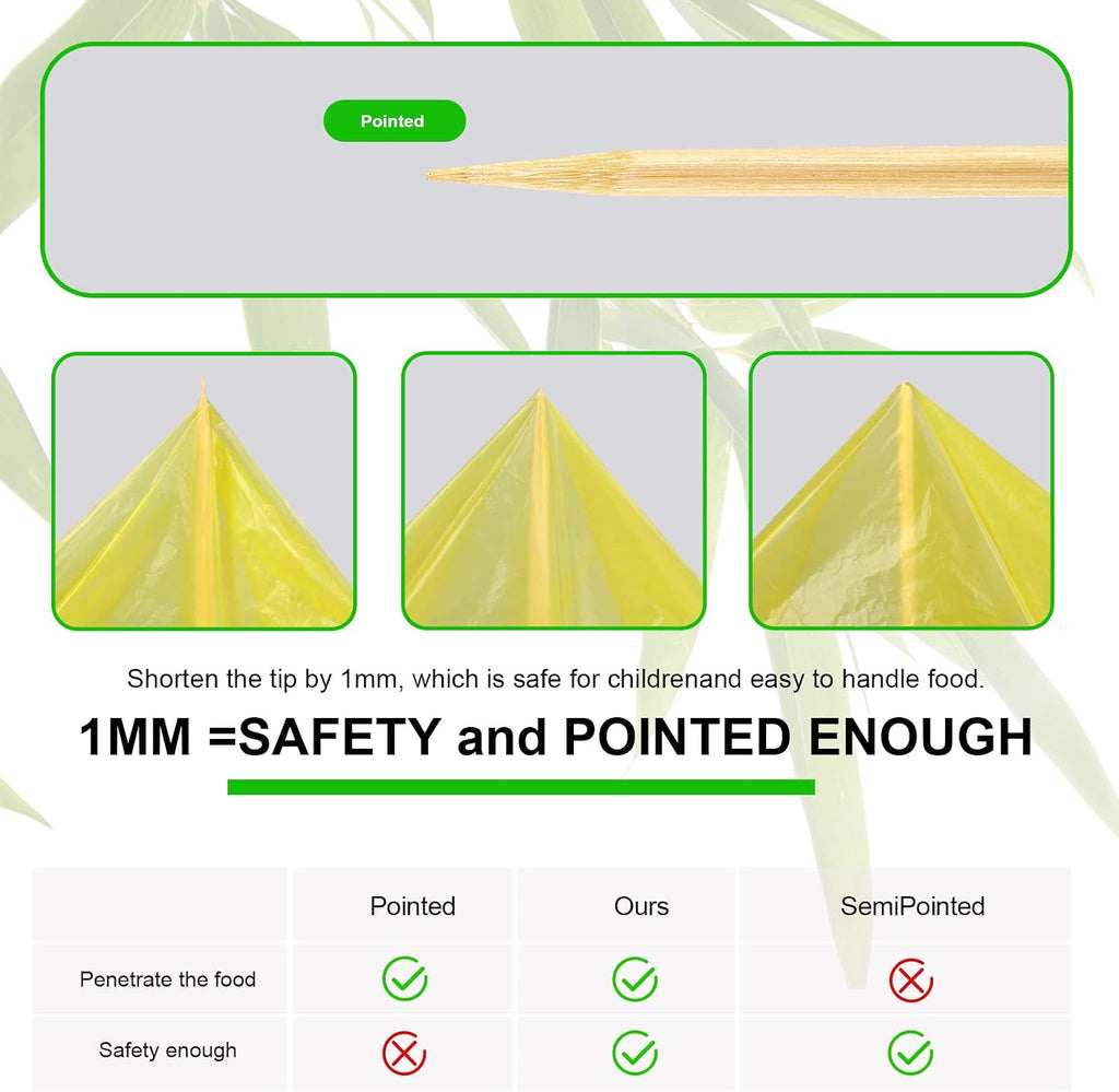 BETESINE 24 Inch Bamboo Marshmallow Roasting Sticks, 100 Pack, 6.3mm | Long 24-inch bamboo s'mores sticks for fire pits, campfires, hot dogs and cookouts; 100 disposable roasting sticks