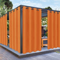 PureFit Outdoor Curtains for Patio Waterproof Weatherproof, UV Resistant Outside Curtains for Gazebo, Front Porch, Pergola, Sun Blocking Privacy Curtain, 52W x 95L inch, 1 Panel, Orange