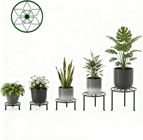 5 Pack Potted Plant Holder for Garden Home 5-Pack Metal Plant Stand Indoor Outdoor Rustproof Iron Corner Flower Pot Stand Holder for Homme Garden
