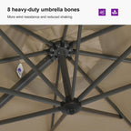 purple leaf patio umbrella with base and cover on a desk or shelf