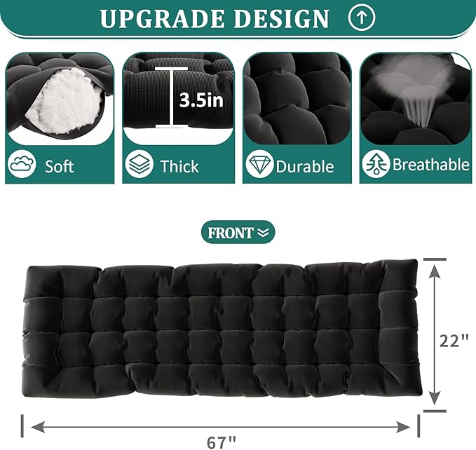 UDPATIO Oversized Zero Gravity Chair Set of 2, 29In XL Patio Reclining Chair with Cushion, Outdoor Folding Recliner with Pillows|Cup Holder|Foot Rest|Padded Headrest, Black, Support 500LB