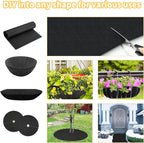 16x122 Inch Black Felt Planter Liner Roll, Non-Woven Hanging Basket Liners Coco Coir Alternative Breathable Outdoor Planter Liner Window Box Liners for Metal Basket Flower Pot Raised Garden Bed