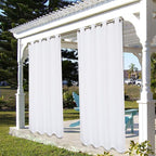 BONZER Outdoor Curtains for Patio Waterproof Thick Privacy Grommet Light Filtering Outside Curtains for Porch Pergola Gazebo Deck, 1 Panel, 54W x 120L inch, White