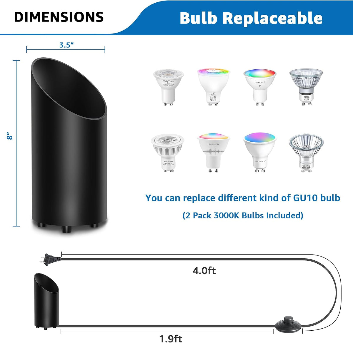 sunvie 2 pack up lights indoor floor can on a desk or shelf