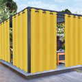 PureFit Outdoor Curtains for Patio Waterproof Weatherproof, UV Resistant Outside Curtains for Gazebo, Front Porch, Pergola, Sun Blocking Privacy Curtain, 52W x 120L inch, 1 Panel, Yellow