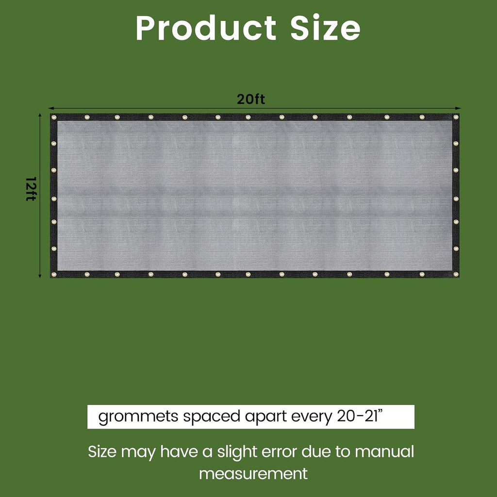 20 ft 60-70% heavy duty mesh tarp shade, package contents