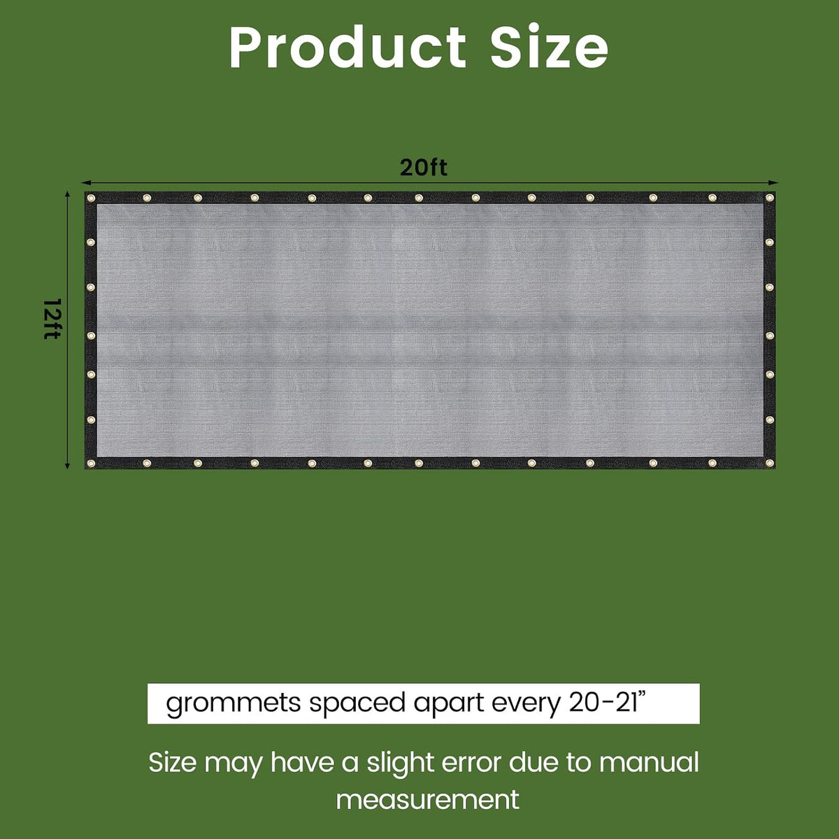 20 ft 60-70% heavy duty mesh tarp shade, package contents