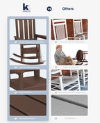 KINGYES Oversized Outdoor Rocking Chair Set of 2, All-Weather Patio Rocking Chairs for Porch, HDPE Outdoor Patio Rockers with High Back & Wide Seat for Garden, Lawn, Coffee
