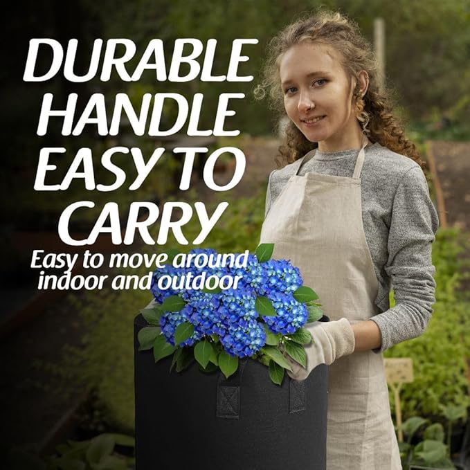 12 Pack 20 Gallon Grow Bags,Premium Fabric Pots 20 Gallon for Healthy Plant Growth - Durable and Reusable Garden Bags to Grow Vegetables,Fruits,and Flowers